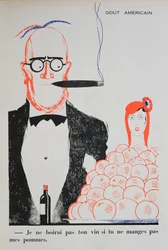 Caricature des relations franco-américaines, illustration de 